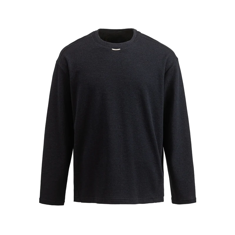 Damen Feinstrick‑Sweatshirt mit Strukturstrick, Rundhalsausschnitt und weiter Passform Nord Taschen