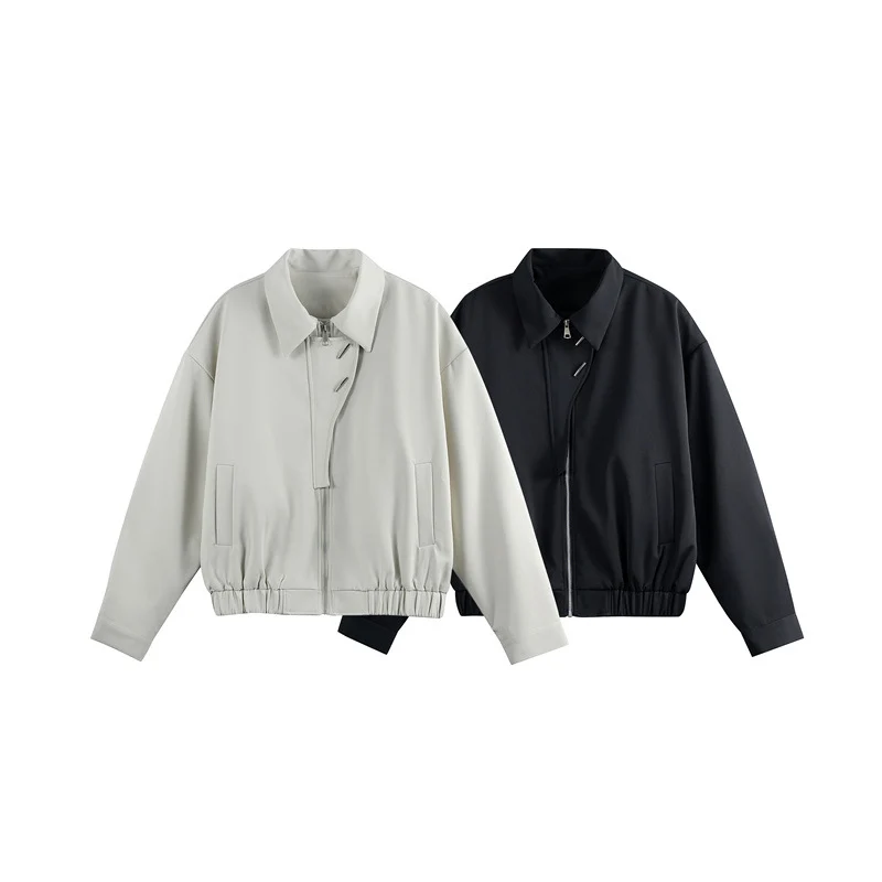 Unisex Leichter Blouson mit Umlegekragen, verdecktem Reißverschluss und elastischem Saum Nord Taschen