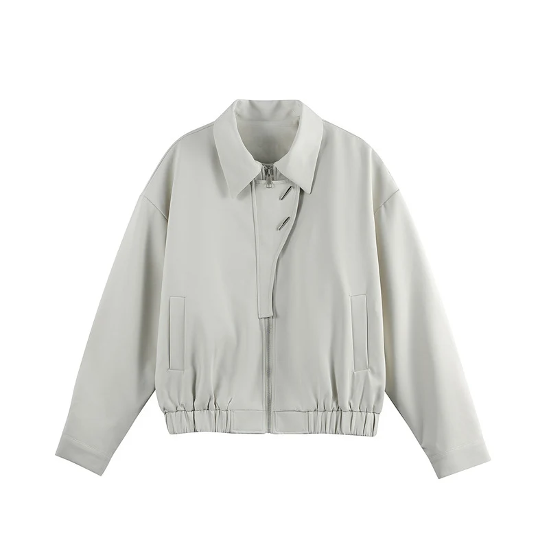 Unisex Leichter Blouson mit Umlegekragen, verdecktem Reißverschluss und elastischem Saum Nord Taschen
