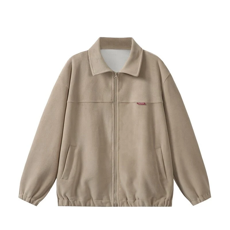 Unisex Fleece‑Blousonjacke im Boxy‑Cut mit Hemdkragen, durchgehendem Reißverschluss und elastischem Saum Nord Taschen