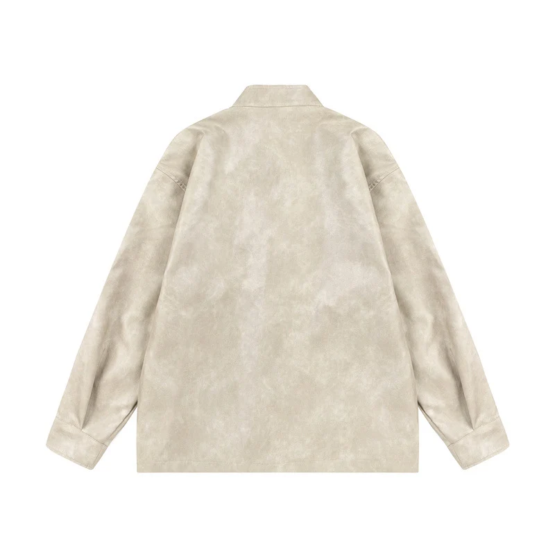 Unisex Asiatisch inspiriertes Oversize-Jackett mit Mandarinkragen und Knotenverschlüssen Nord Taschen