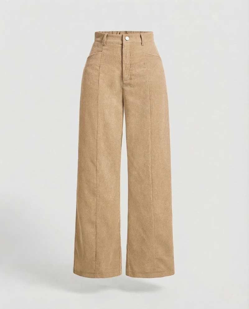 Damen Cordhose Bügelfalte Weit