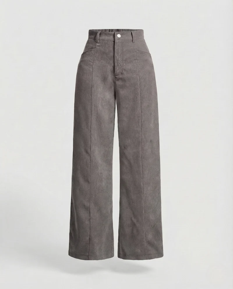 Damen Cordhose Bügelfalte Weit