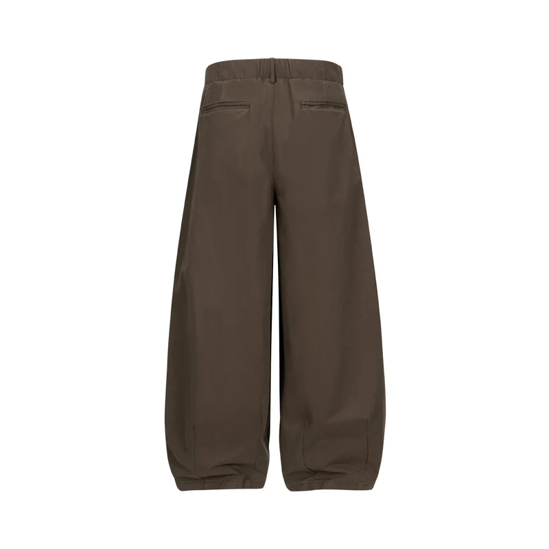 Damen Weite Culotte-Hose mit hoher Taille, Bundfalten und elastischem Knöchelabschluss Nord Taschen