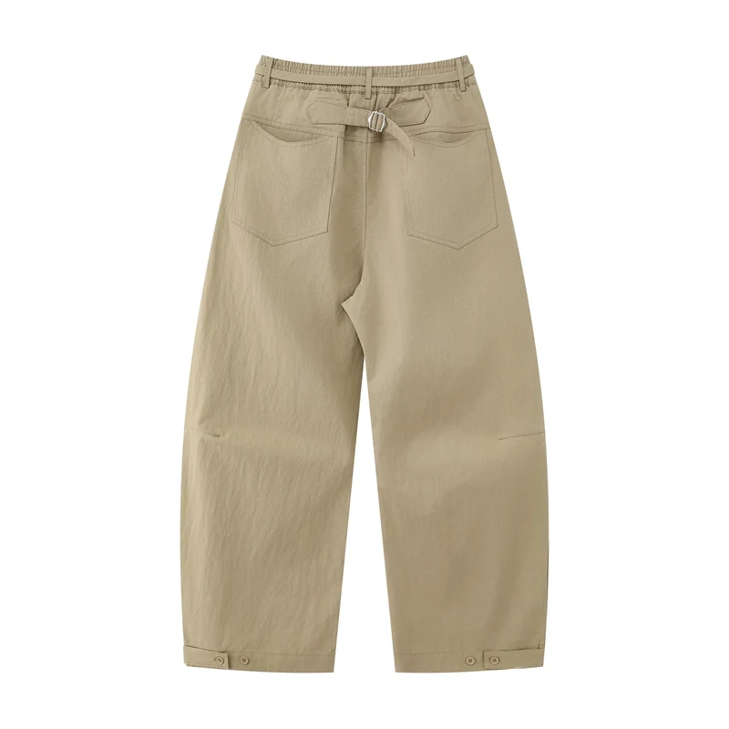 Damen Weite Culotte-Hose mit hohem Bund, Kellerfalten und Kordelzug Nord Taschen