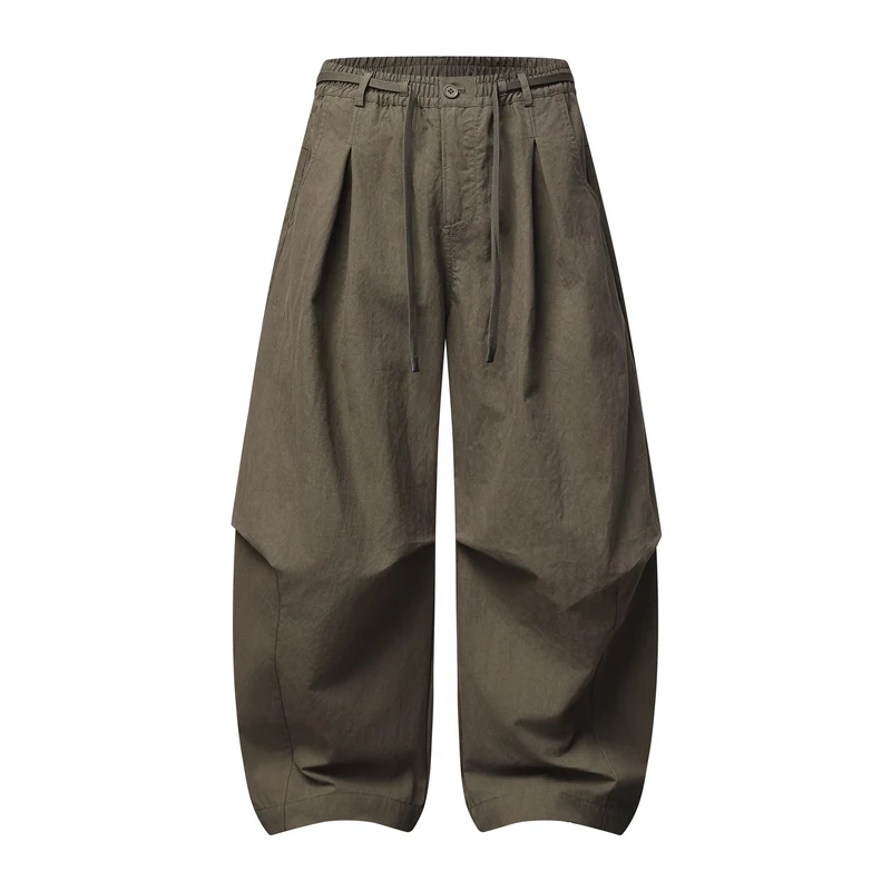 Damen Weite Culotte-Hose mit hohem Bund, Kellerfalten und Kordelzug Nord Taschen