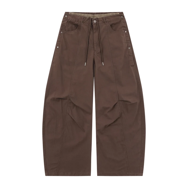 Damen Weite Culotte-Hose mit elastischem Tunnelzugbund und Cargo-Details Nord Taschen