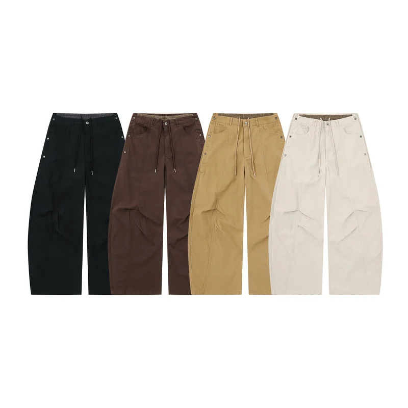 Damen Weite Culotte-Hose mit elastischem Tunnelzugbund und Cargo-Details Nord Taschen