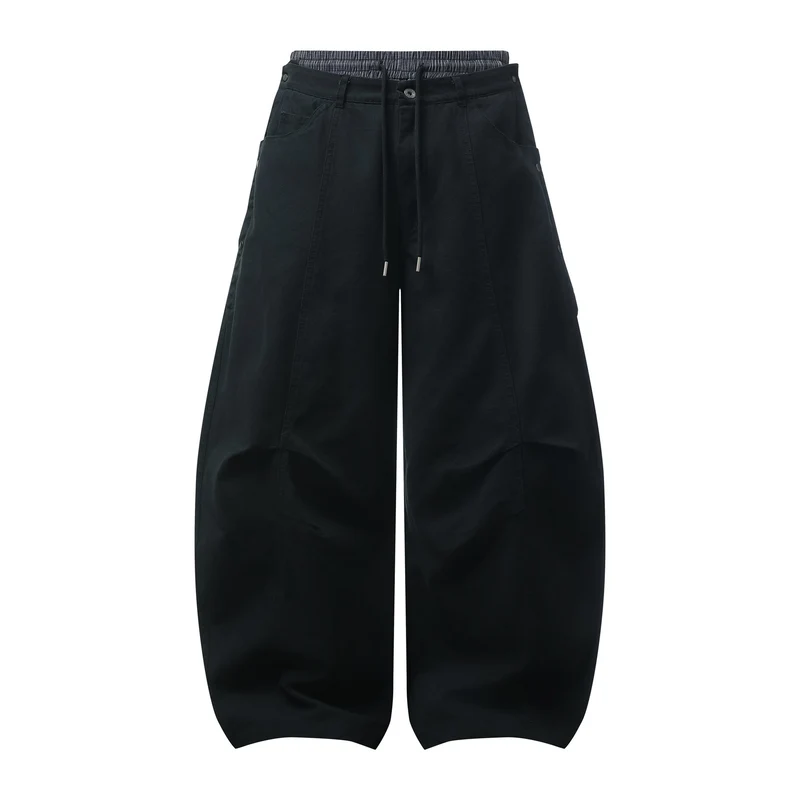 Damen Weite Culotte-Hose mit elastischem Tunnelzugbund und Cargo-Details Nord Taschen