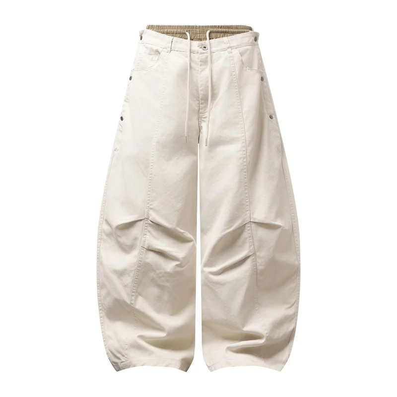Damen Weite Culotte-Hose mit elastischem Tunnelzugbund und Cargo-Details Nord Taschen
