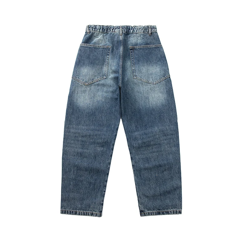 Damen Weite Cropped-Jeans mit hohem Bund, gesteppten Knie-Panels und Kordelzugbund Nord Taschen
