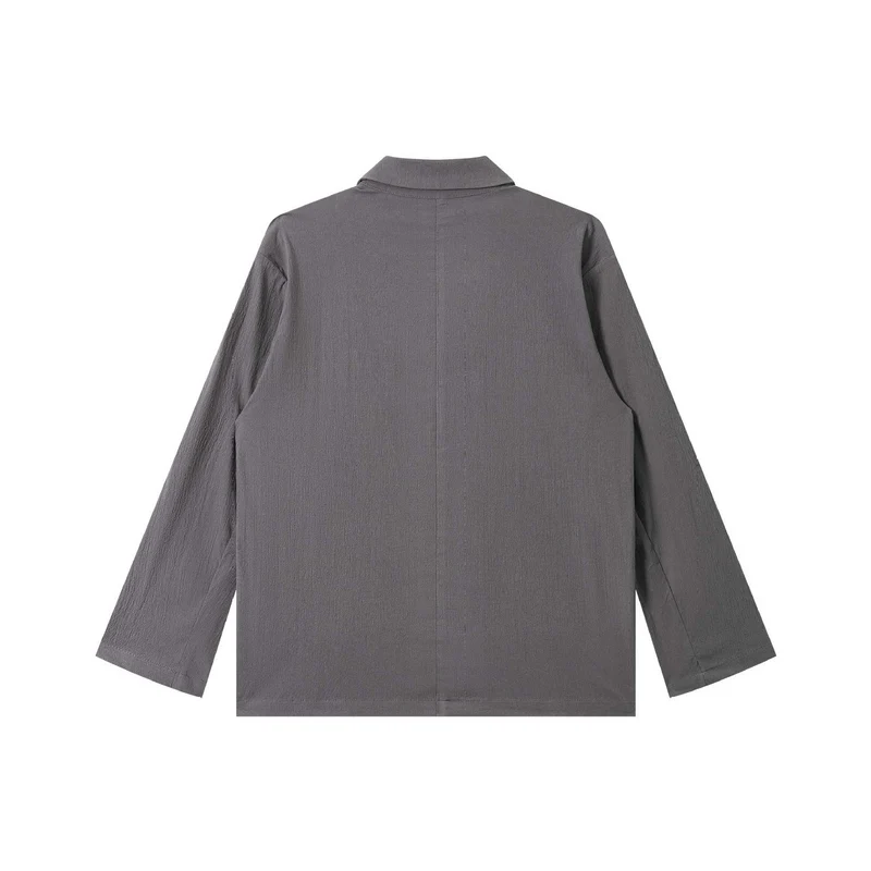 Herren Leichtes Struktur-Overshirt mit Reverskragen, Knopfleiste und aufgesetzten Taschen Nord Taschen