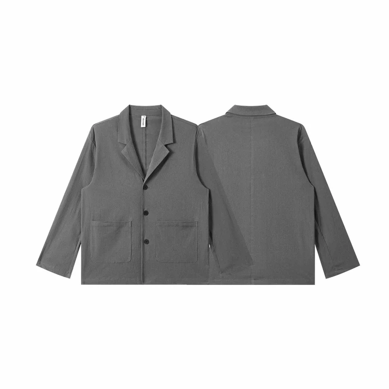 Herren Leichtes Struktur-Overshirt mit Reverskragen, Knopfleiste und aufgesetzten Taschen Nord Taschen