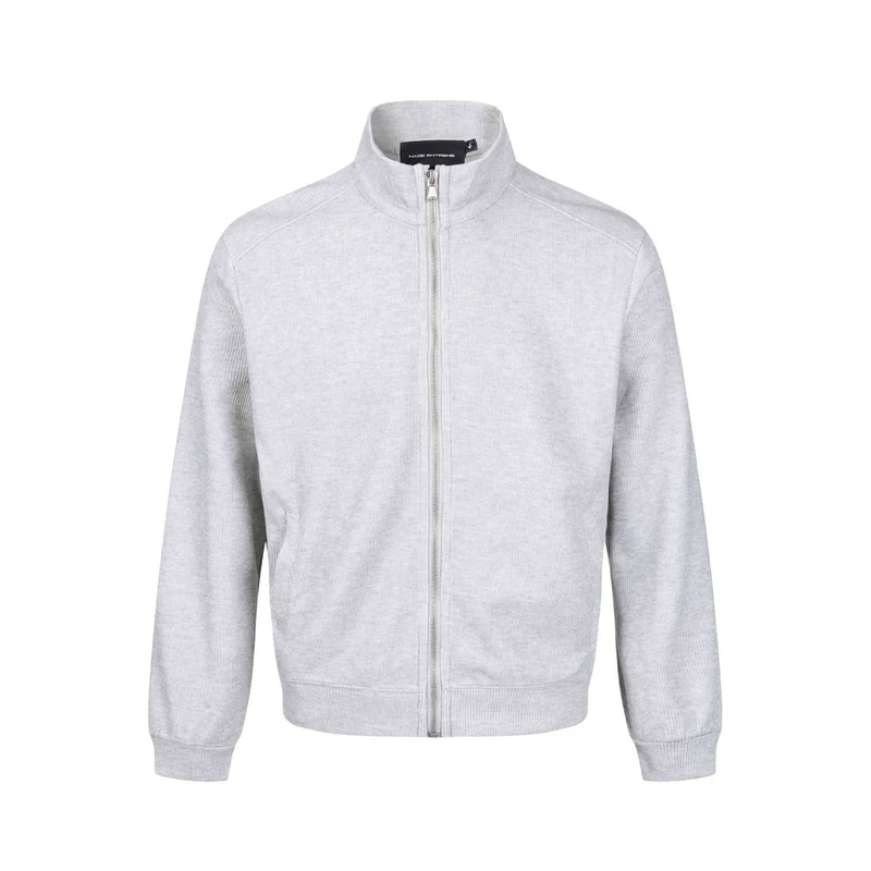 Herren Leichte Sweatjacke aus Baumwoll‑Mix mit Stehkragen, durchgehendem Reißverschluss und Eingrifftaschen Nord Taschen