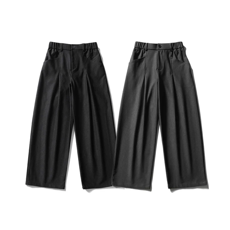 Damen Elegante Hochtaillierte Palazzo-Culotte mit teil‑elastischem Bund und Geschnittenen Bundfalten Nord Taschen