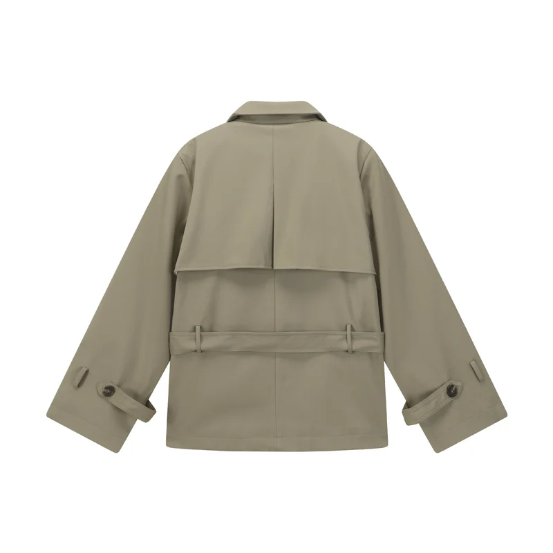 Damen Doppelreihiger Trenchcoat Nord Taschen
