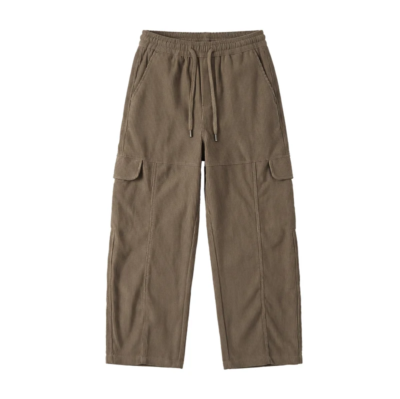 Damen Culotte-Cargo-Shorts aus Cord mit hohem Bund und Kordelzug Nord Taschen