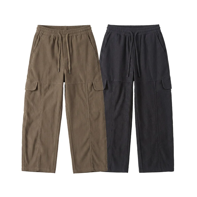 Damen Culotte-Cargo-Shorts aus Cord mit hohem Bund und Kordelzug Nord Taschen