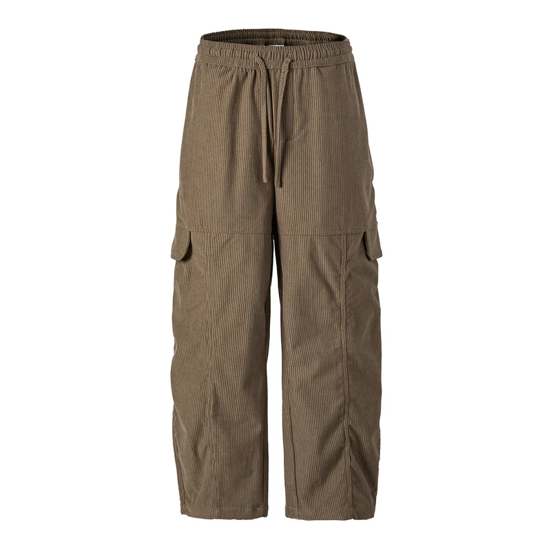 Damen Culotte-Cargo-Shorts aus Cord mit hohem Bund und Kordelzug Nord Taschen