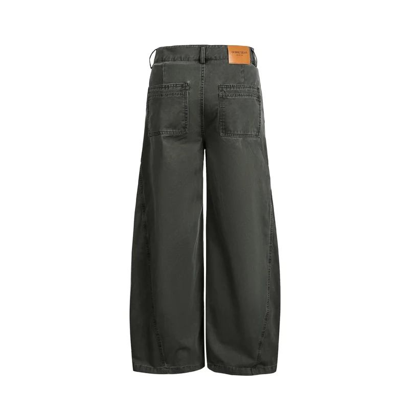 Damen Cargohose im Cropped-Schnitt mit weitem Bein und Fransenbesatz Nord Taschen