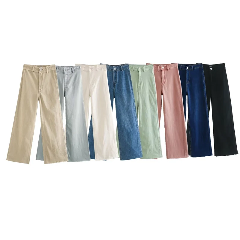 Damen weite High‑Waist Worker‑Hose mit aufgesetzten Gesäßtaschen Nord Taschen