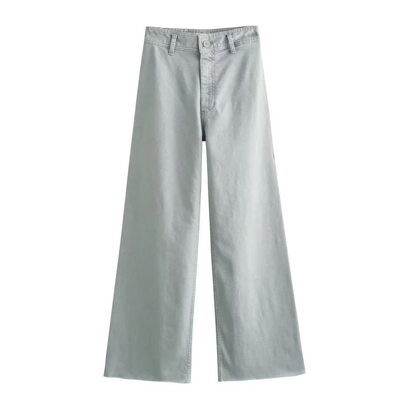 Damen weite High‑Waist Worker‑Hose mit aufgesetzten Gesäßtaschen Nord Taschen
