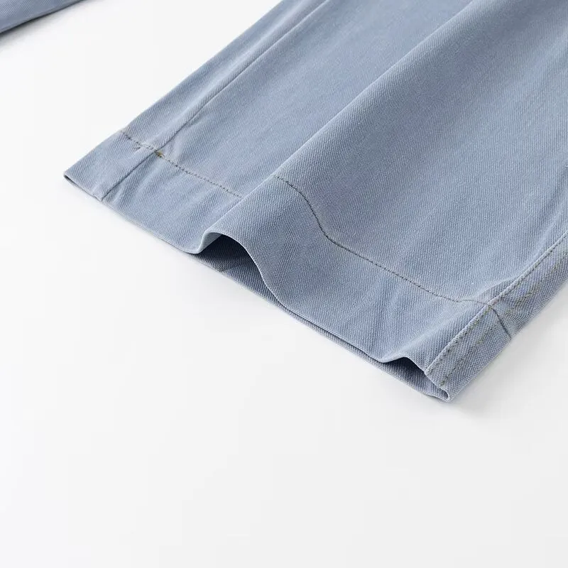 Damen weite High-Waist-Loungehose aus fließender Viskoseoptik mit Elastbund und Eingrifftaschen Nord Taschen
