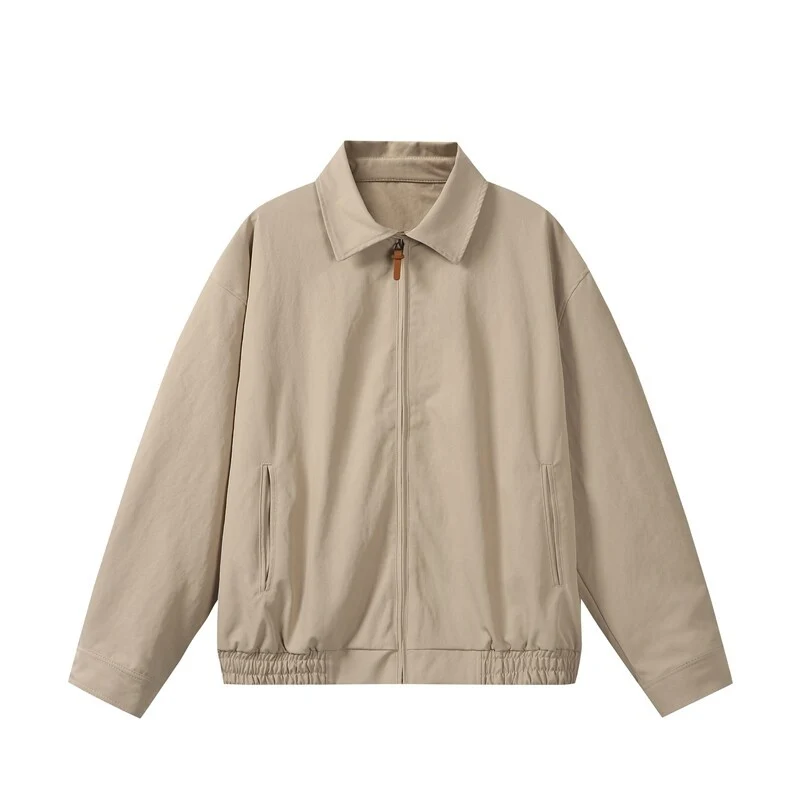 Unisex Leichte Oversize Übergangsjacke im Bomberstil mit Hemdkragen und elastischem Saum Nord Taschen
