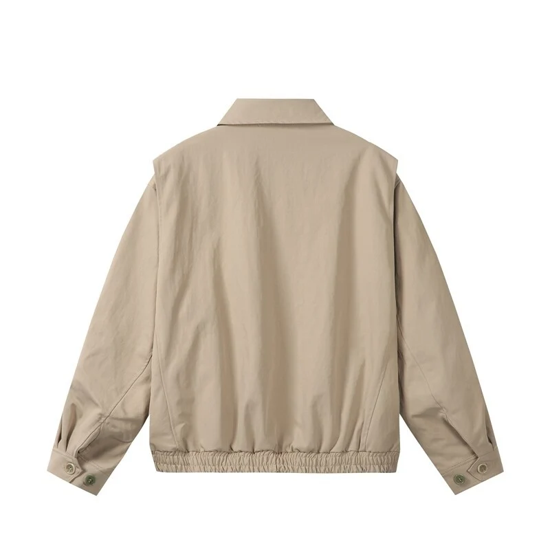 Unisex Leichte Oversize Übergangsjacke im Bomberstil mit Hemdkragen und elastischem Saum Nord Taschen