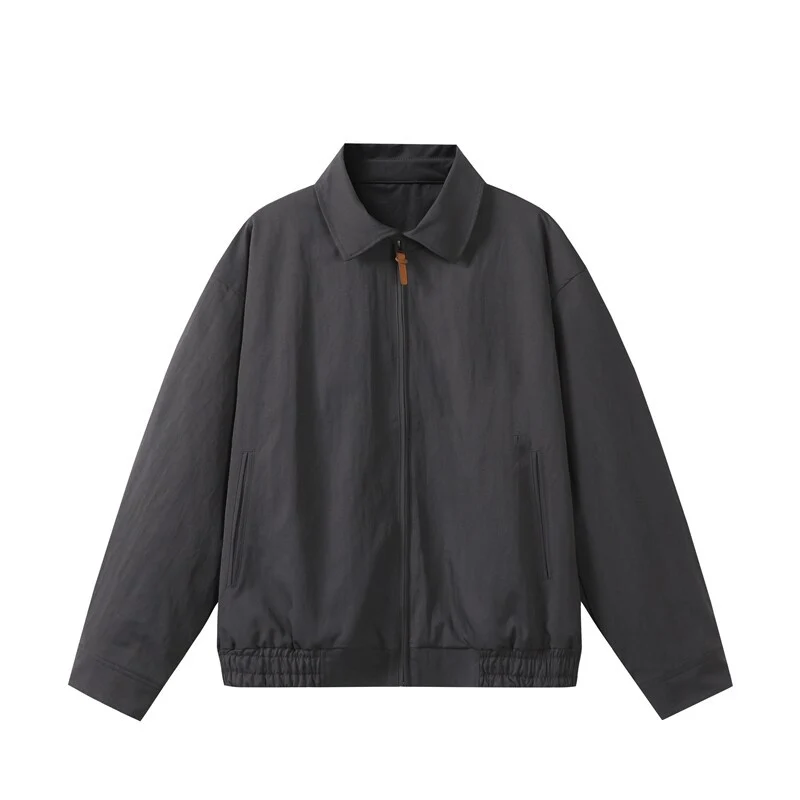 Unisex Leichte Oversize Übergangsjacke im Bomberstil mit Hemdkragen und elastischem Saum Nord Taschen