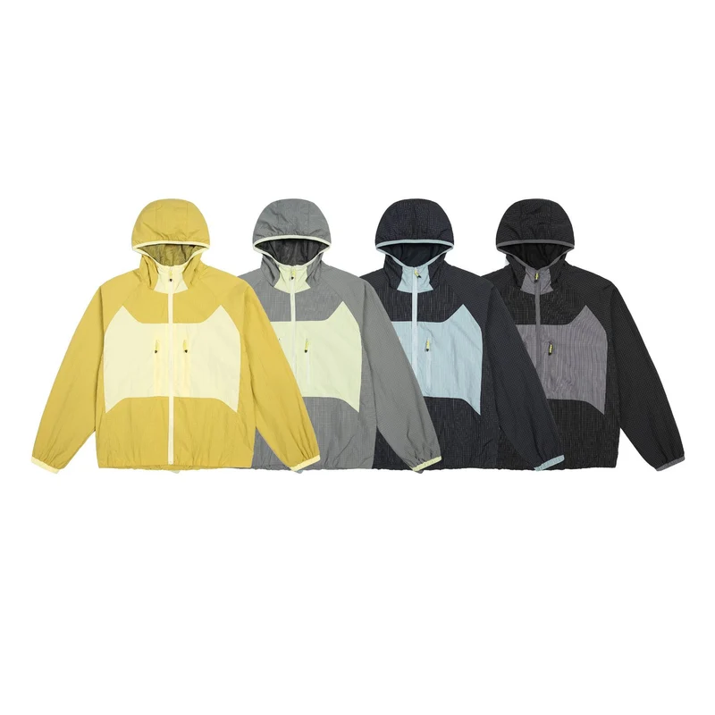Unisex Leichte Kapuzen-Windjacke mit Ripstop‑Material, Colourblock‑Einsätzen und Fronttaschen Nord Taschen