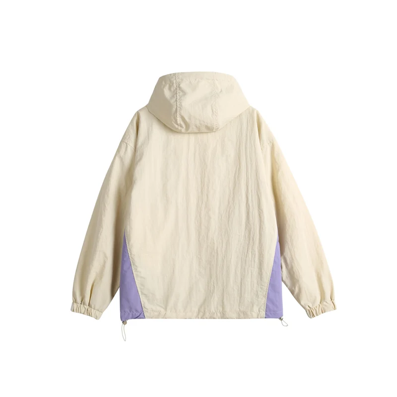 Unisex Leichte Kapuzen‑Windjacke im Colorblock‑Design mit Zwei‑Wege‑Reißverschluss Nord Taschen