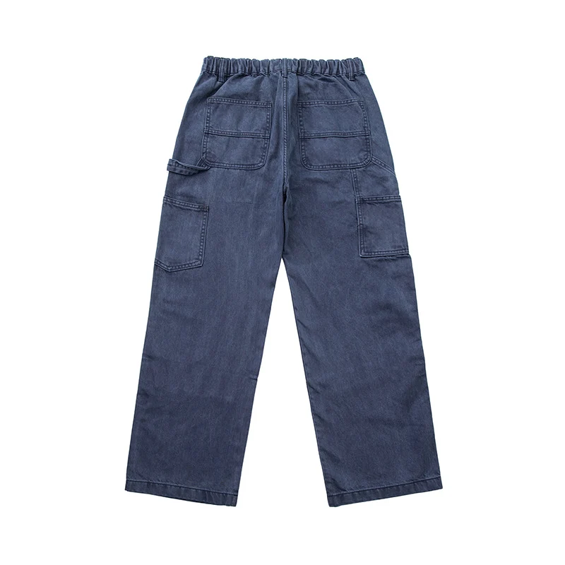 Herren Weite Utility-Denimhose mit Tunnelzugbund und aufgesetzten Taschen Nord Taschen