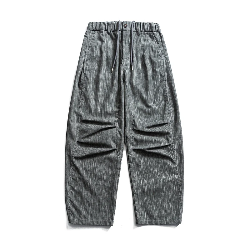 Herren weite Cordhose im Workwear‑Look mit elastischem Bund, Kordelzug und Kniefalten Nord Taschen
