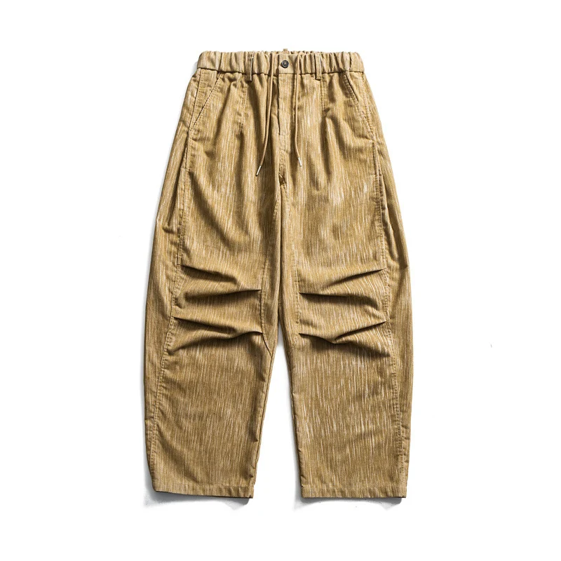 Herren weite Cordhose im Workwear‑Look mit elastischem Bund, Kordelzug und Kniefalten Nord Taschen