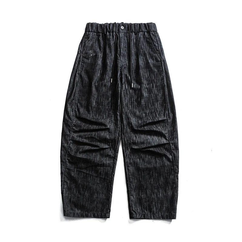 Herren weite Cordhose im Workwear‑Look mit elastischem Bund, Kordelzug und Kniefalten Nord Taschen