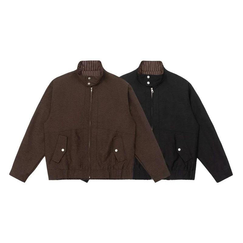 Herren Wattierte Bomberjacke mit Stehkragen, Pattentaschen und elastischem Saum Nord Taschen