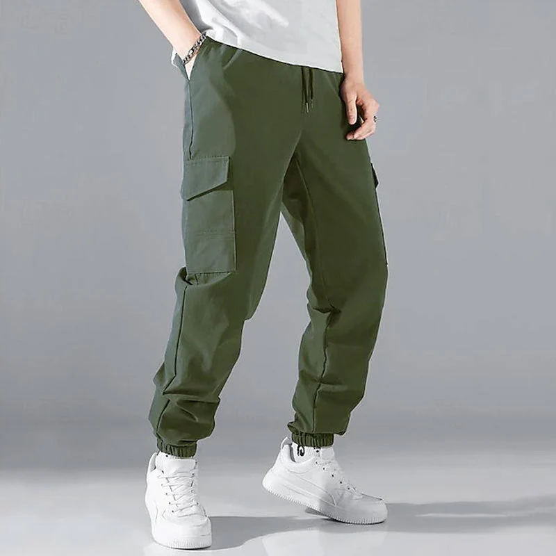 Herren Cargo-Hose mit elastischem Bund und multifunktionalen Taschen