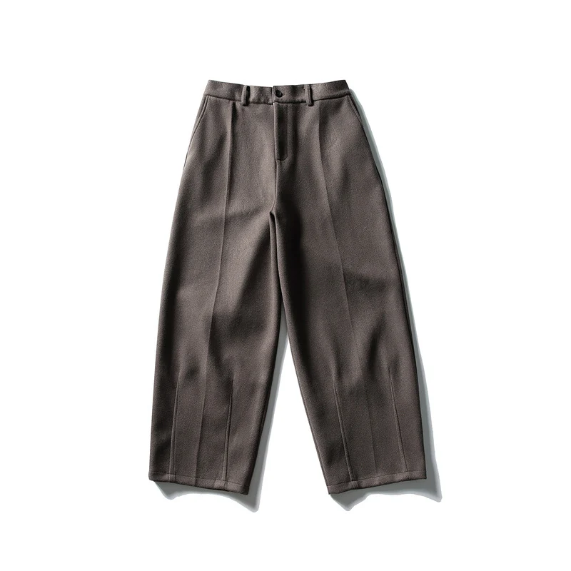 Damen Weite Cropped-Hose mit Bügelfalte und hoher Taille Nord Taschen
