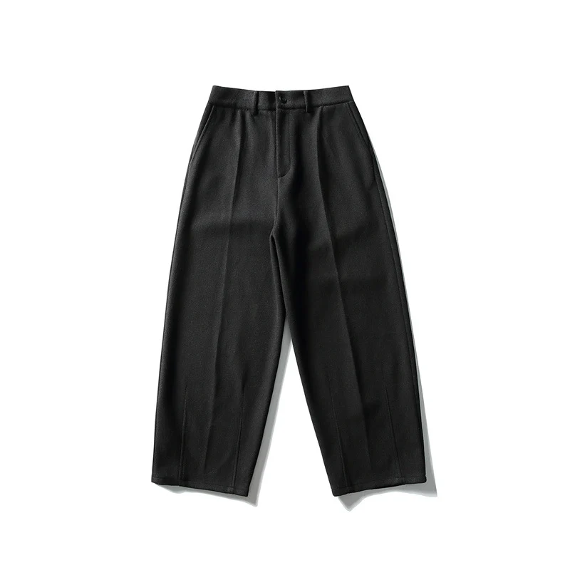 Damen Weite Cropped-Hose mit Bügelfalte und hoher Taille Nord Taschen