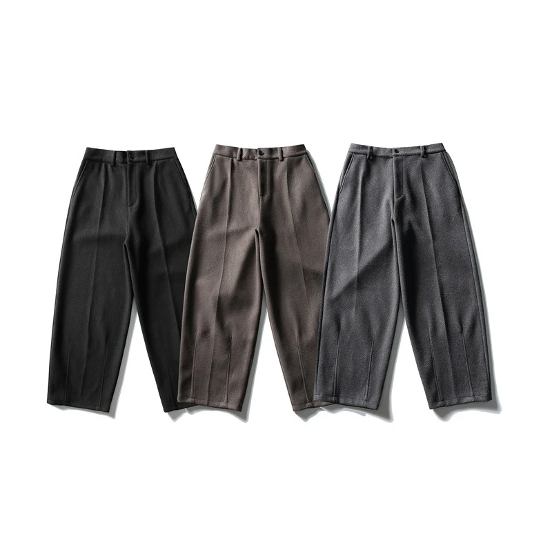 Damen Weite Cropped-Hose mit Bügelfalte und hoher Taille Nord Taschen