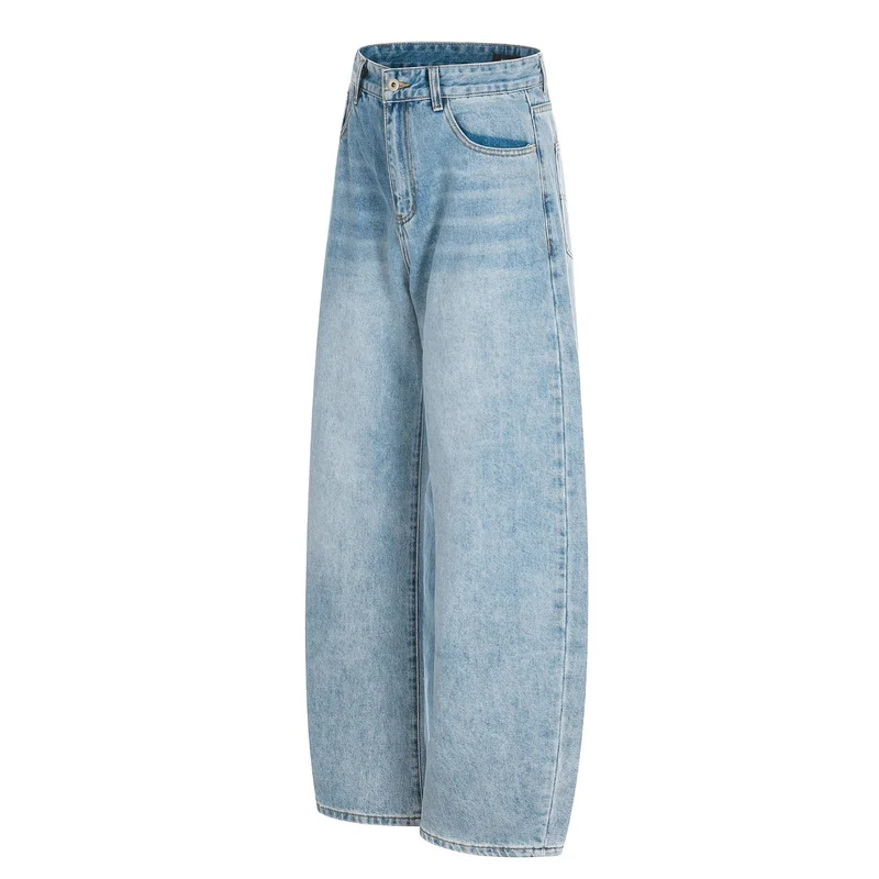 Damen Weite Cropped-Denim-Culotte mit hoher Taille und Fünf‑Taschen‑Details Nord Taschen