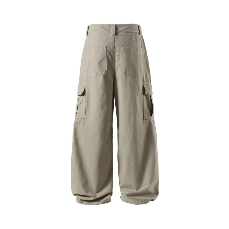 Damen Weite Cargo-Culotte mit hoher Taille, tiefem Schritt und funktionalen Pattentaschen Nord Taschen