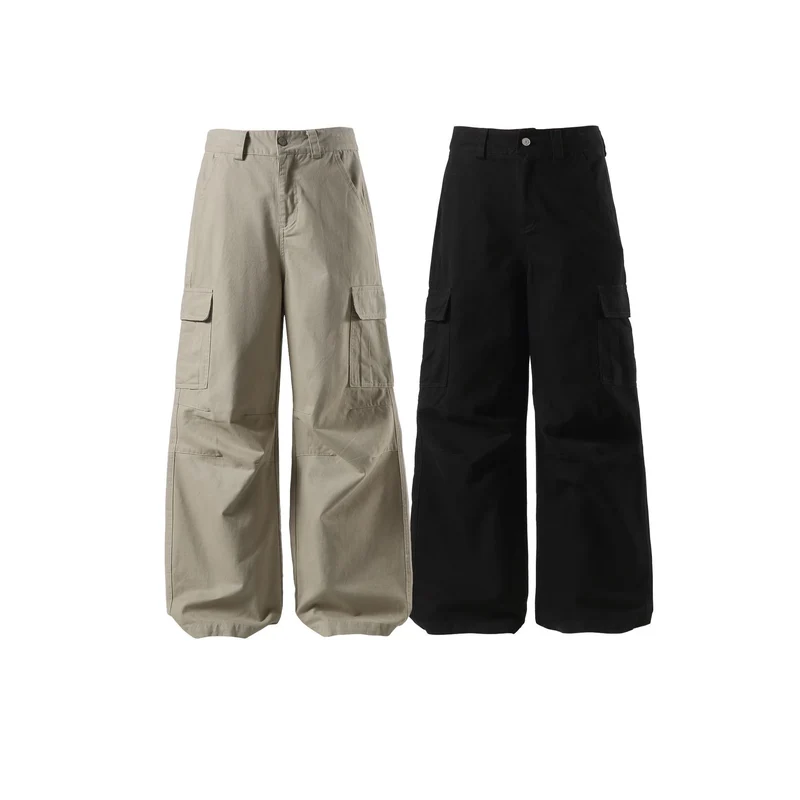 Damen Weite Cargo-Culotte mit hoher Taille, tiefem Schritt und funktionalen Pattentaschen Nord Taschen