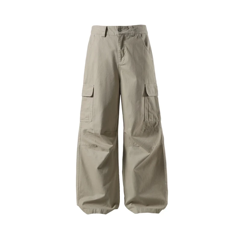 Damen Weite Cargo-Culotte mit hoher Taille, tiefem Schritt und funktionalen Pattentaschen Nord Taschen