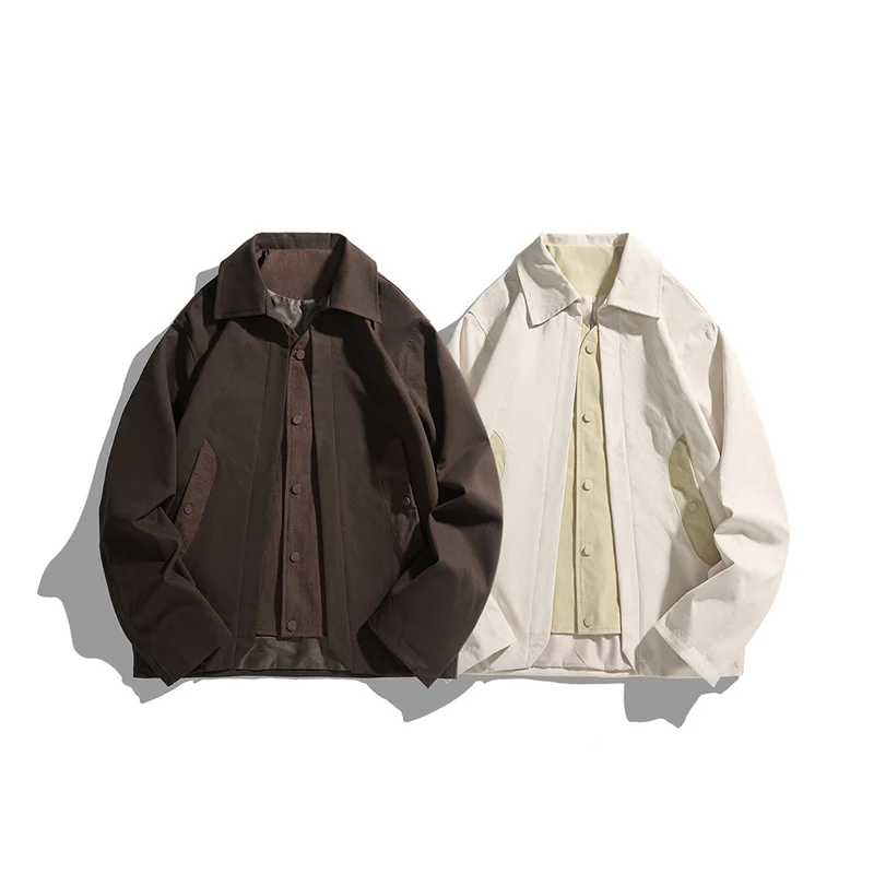 Herren leichte Freizeitjacke mit Hemdkragen, Druckknopfleiste und verdeckten Nahttaschen Nord Taschen