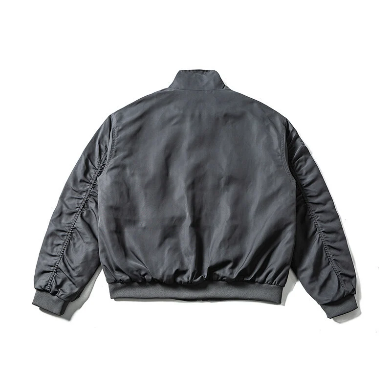 Herren Leichte Bomberjacke im minimalistischen Satin-Look mit Stehkragen und elastischem Saum Nord Taschen