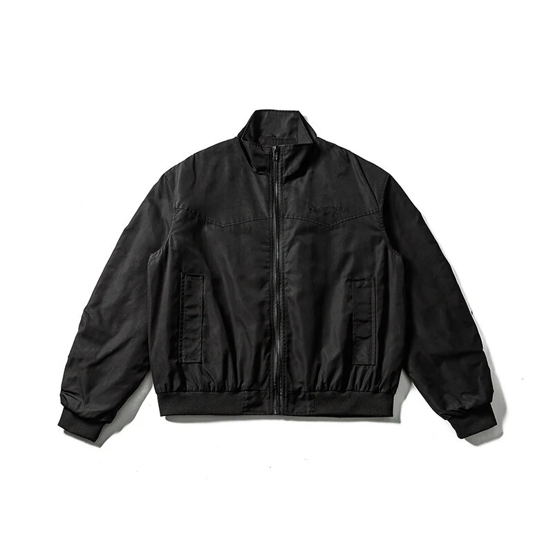 Herren Leichte Bomberjacke im minimalistischen Satin-Look mit Stehkragen und elastischem Saum Nord Taschen
