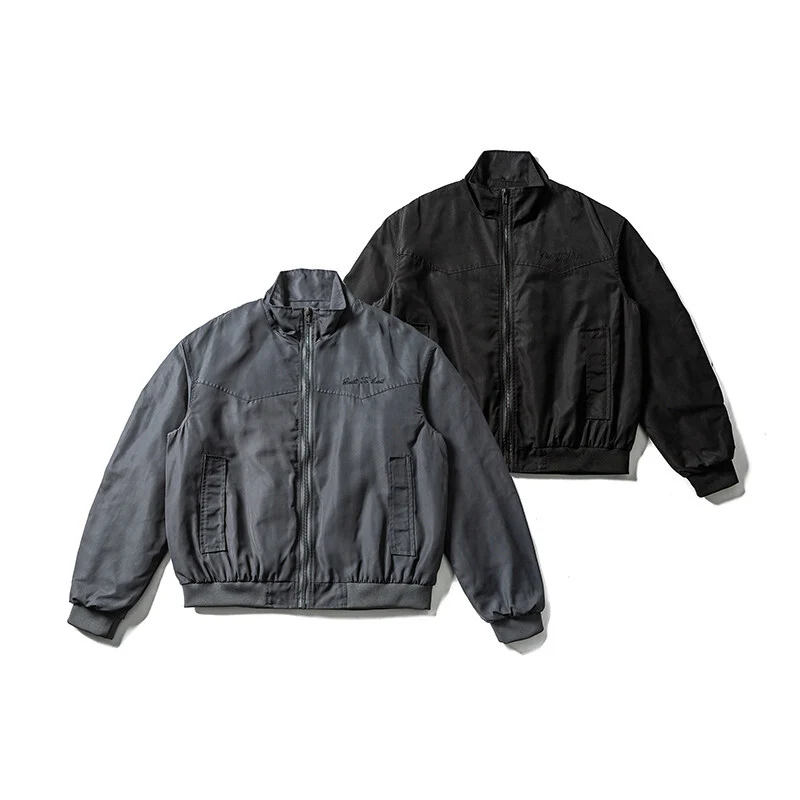 Herren Leichte Bomberjacke im minimalistischen Satin-Look mit Stehkragen und elastischem Saum Nord Taschen