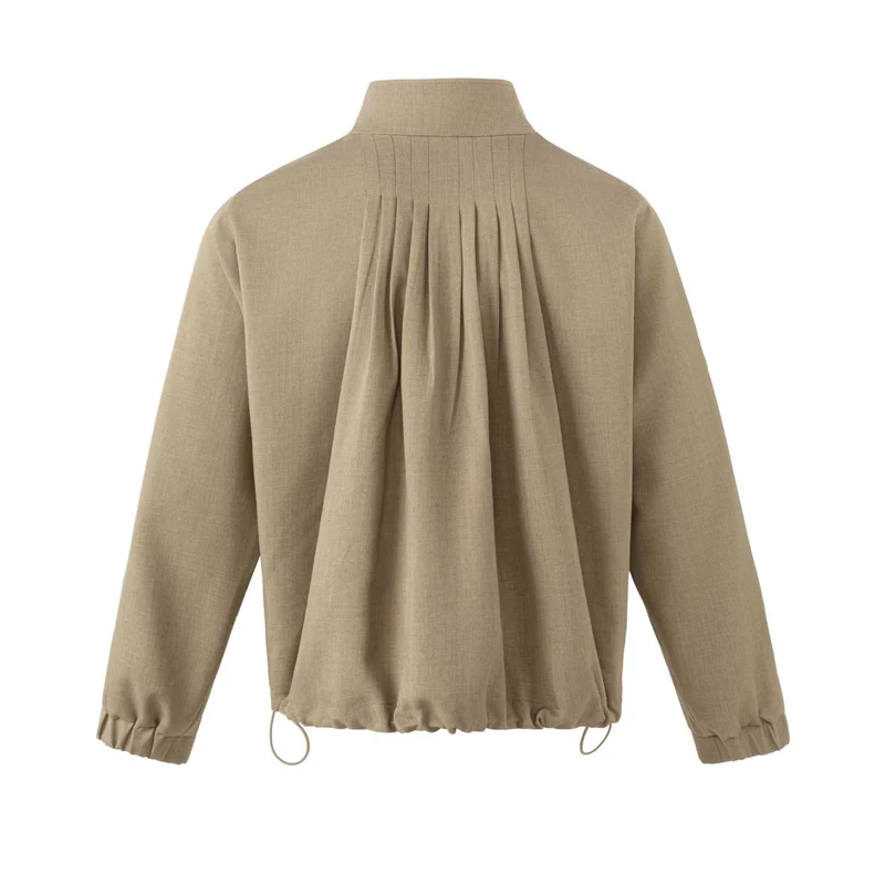 Herren Leichte Baumwoll-Mischgewebe-Utility-Jacke mit Stehkragen und Kordelzug Nord Taschen